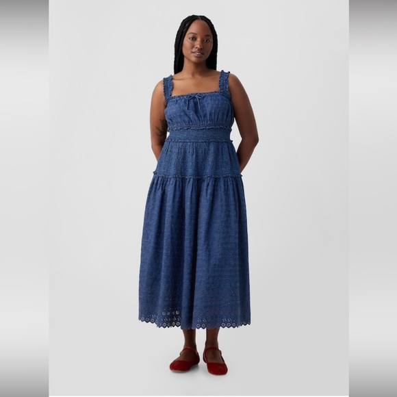 Gap x DÔEN eyelet denim midi dress - Picture 1 of 6